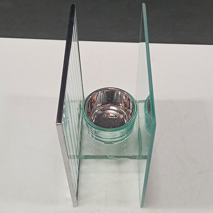 Castiçal em Vidro Transparente Home&Co 12x12x6cm para Velas