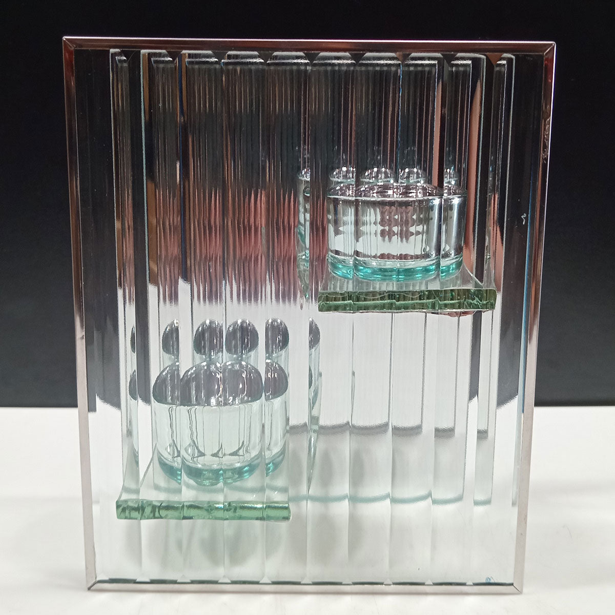 Castiçal de Vidro Transparente Home&Co com 2 Velas 16x13x6cm