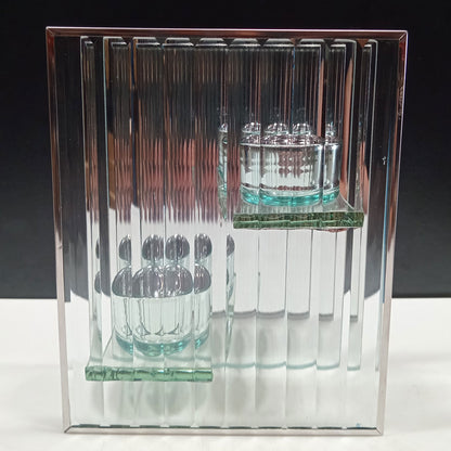 Castiçal de Vidro Transparente Home&Co com 2 Velas 16x13x6cm