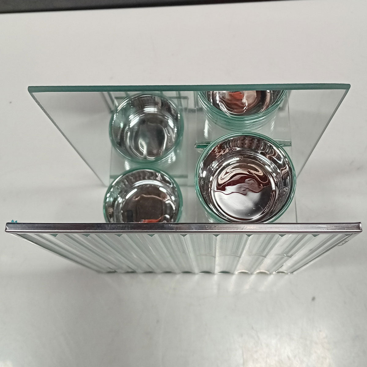 Castiçal de Vidro Transparente Home&Co com 2 Velas 16x13x6cm