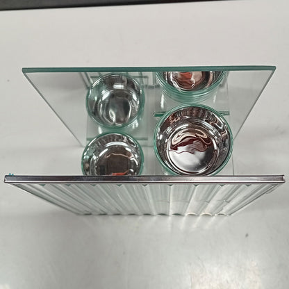 Castiçal de Vidro Transparente Home&Co com 2 Velas 16x13x6cm