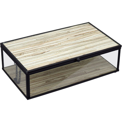 Porta Joias Home&Co Vidro Bege 6,5x21x12cm com Compartimentos