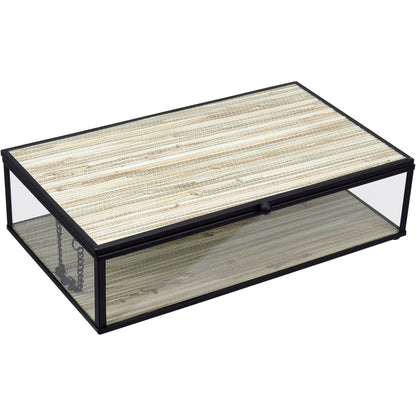 Porta Joias de Vidro Home&Co 6x14x24cm Bege com Compartimentos