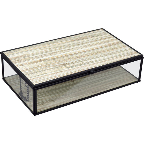 Porta Joias de Vidro Home&Co 6x14x24cm Bege com Compartimentos