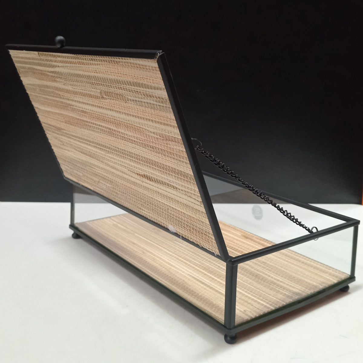 Porta Joias de Vidro Home&Co 6x14x24cm Bege com Compartimentos