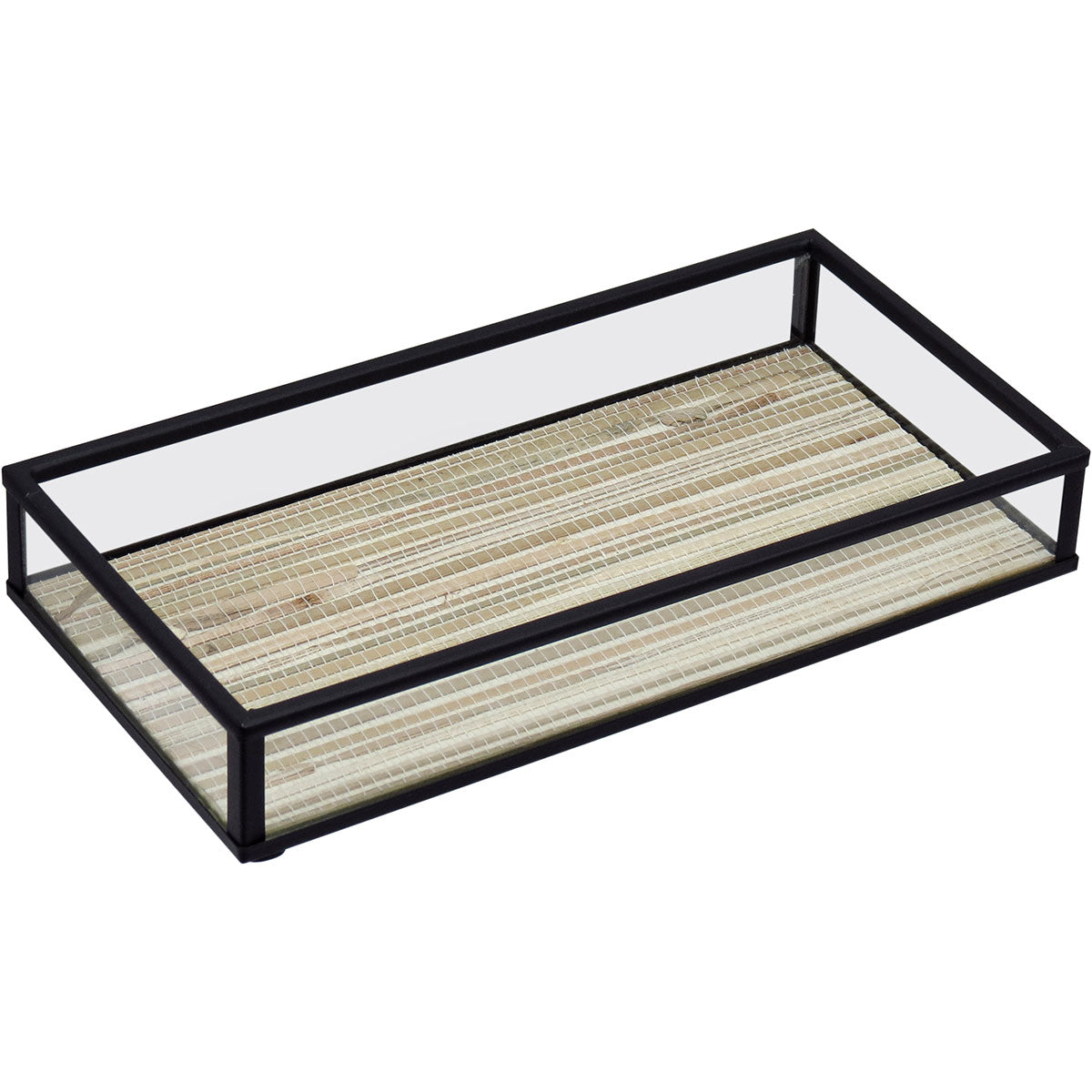 Bandeja Decorativa de Vidro Bege Home&Co 20x10cm 3cm de Altura