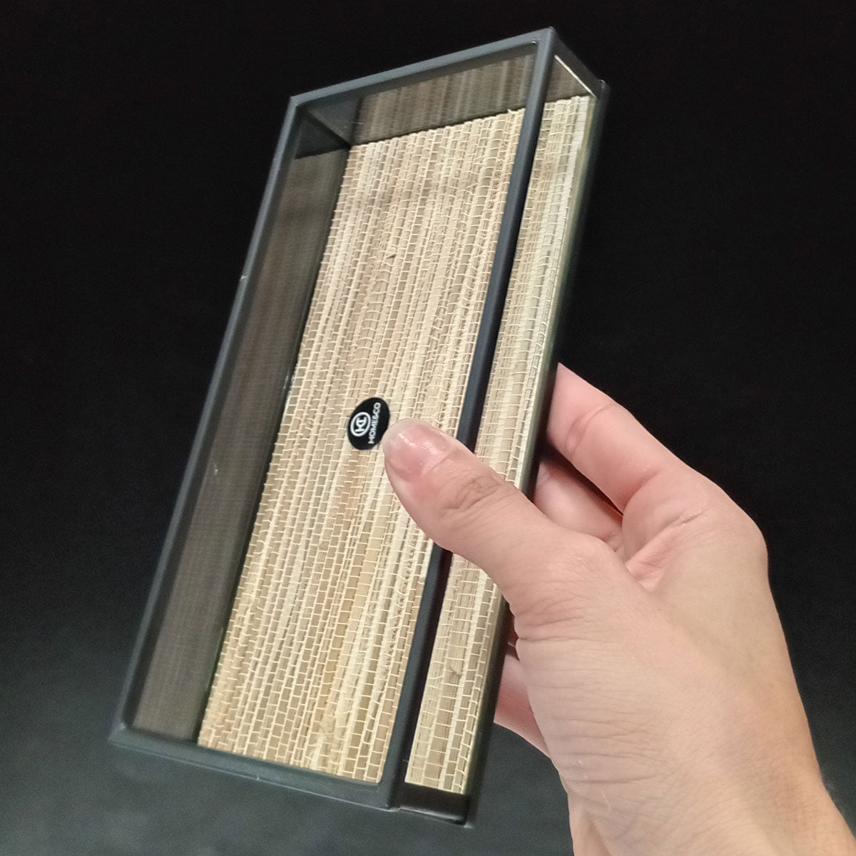 Bandeja Decorativa de Vidro Bege Home&Co 20x10cm 3cm de Altura