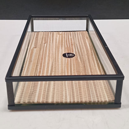 Bandeja Decorativa de Vidro Bege Home&Co 20x10cm 3cm de Altura