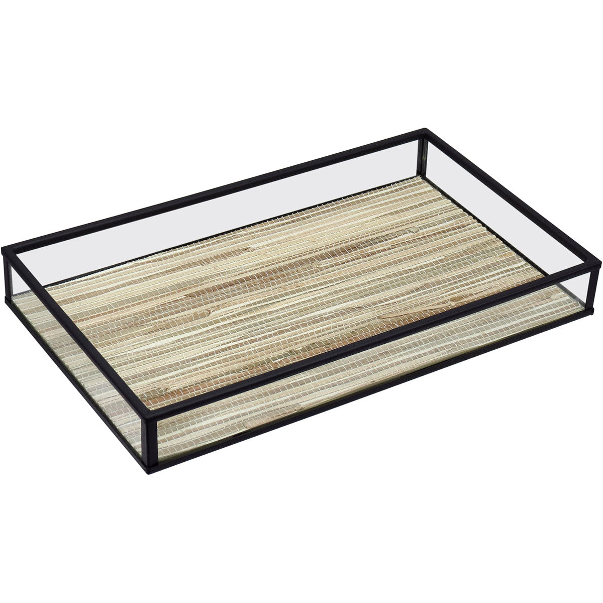 Bandeja Decorativa Home&Co Vidro Bege 25x15cm 3cm de Altura