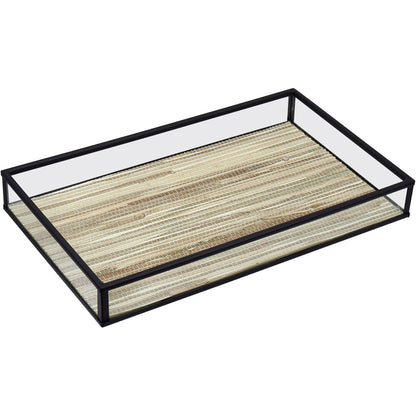 Bandeja Decorativa Home&Co Vidro Bege 25x15cm 3cm de Altura