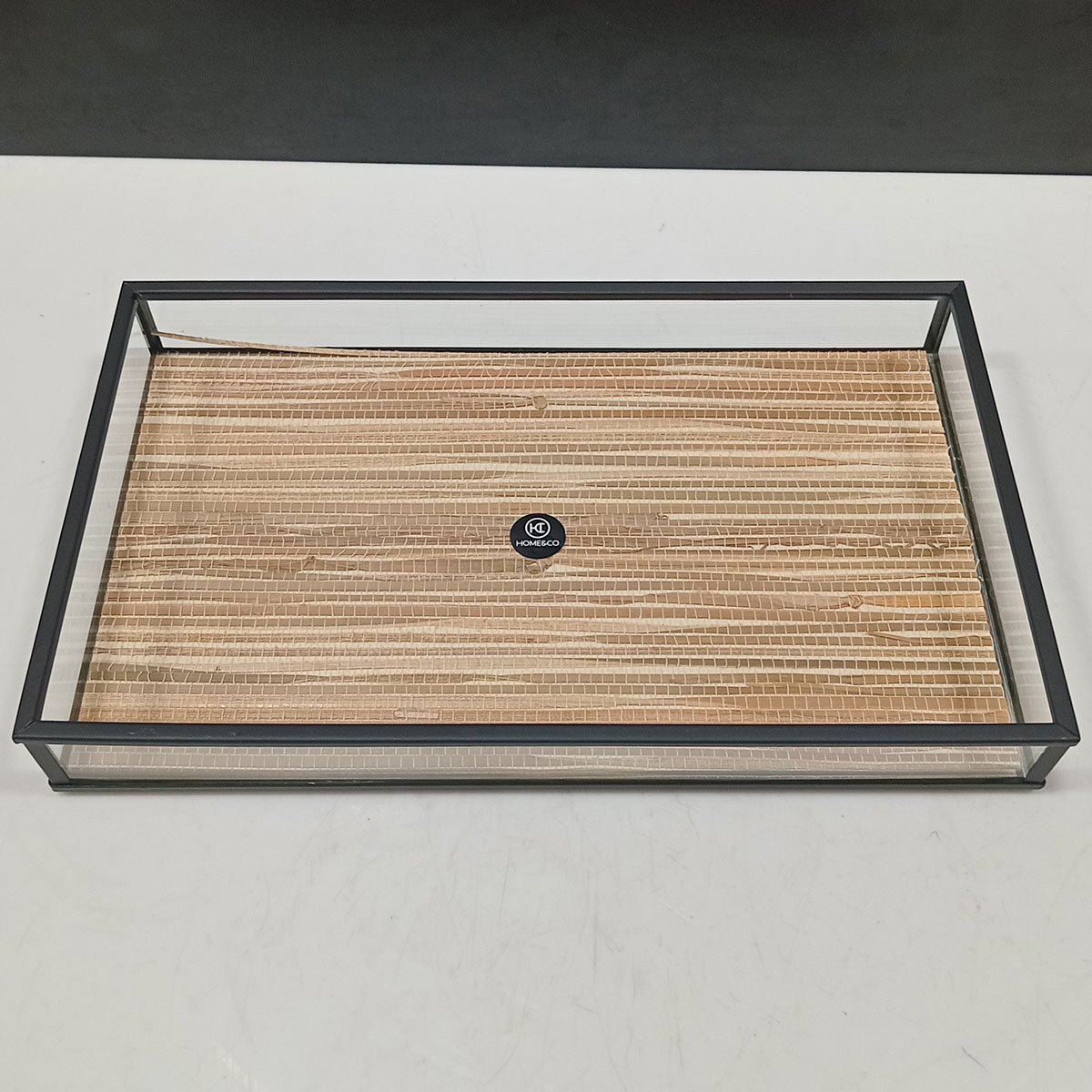 Bandeja Decorativa Home&Co Vidro Bege 25x15cm 3cm de Altura
