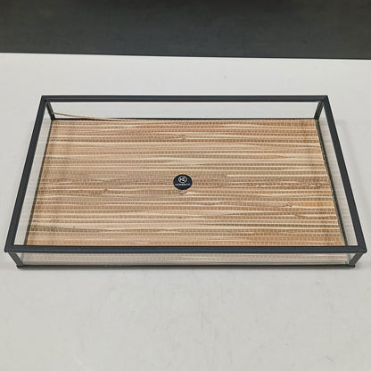Bandeja Decorativa Home&Co Vidro Bege 25x15cm 3cm de Altura