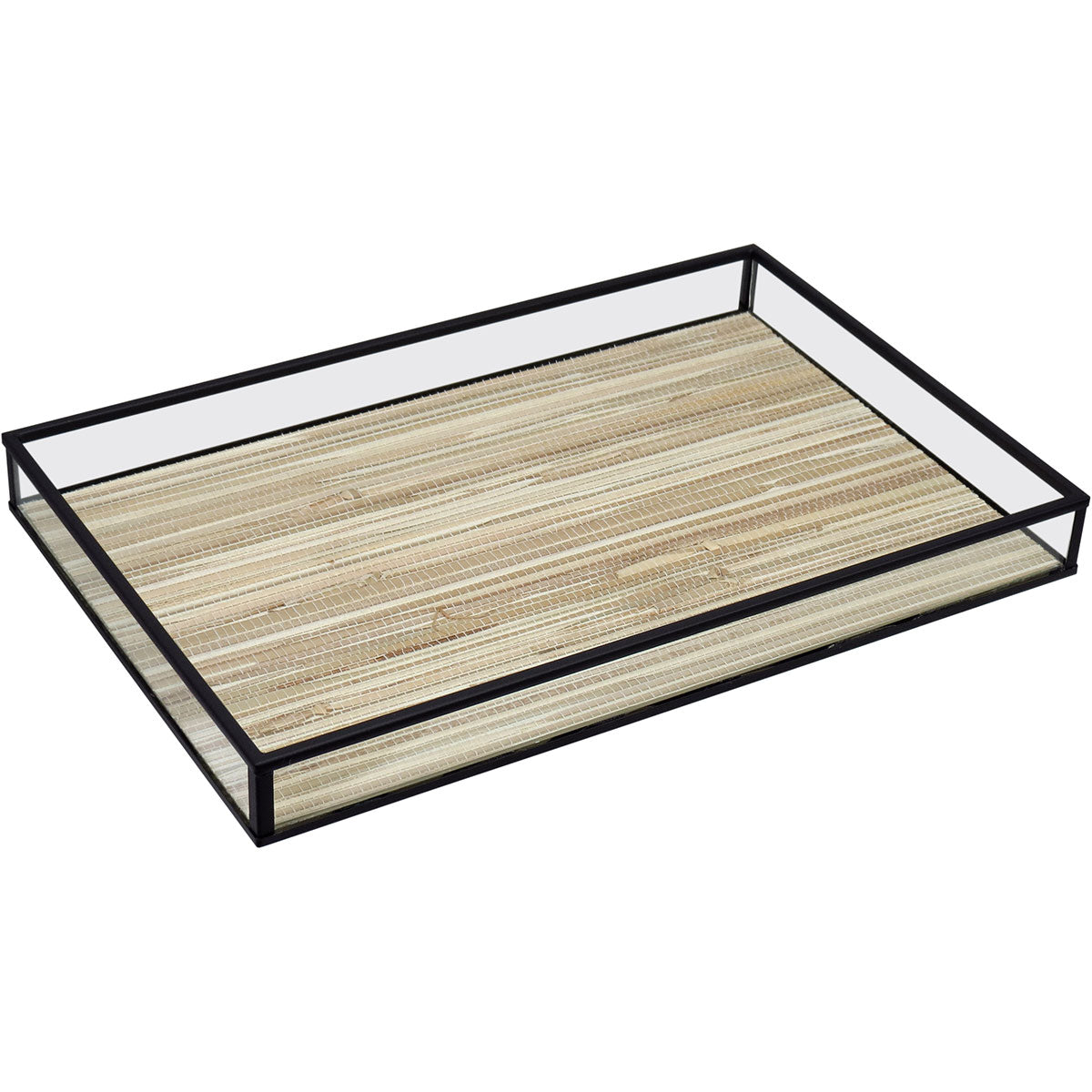 Bandeja Decorativa Home&Co Vidro Bege 30x20cm para Servir Bebidas