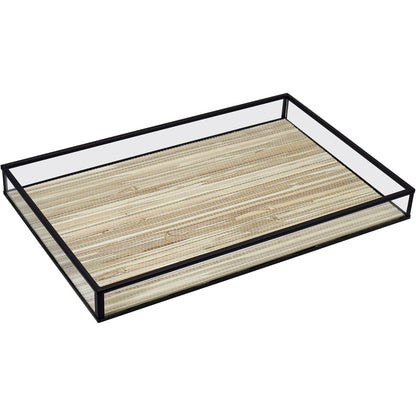 Bandeja Decorativa Home&Co Vidro Bege 30x20cm para Servir Bebidas