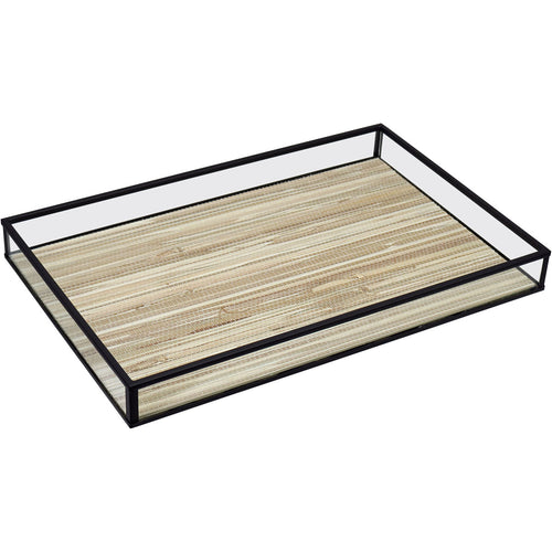 Bandeja Decorativa Home&Co Vidro Bege 30x20cm para Servir Bebidas