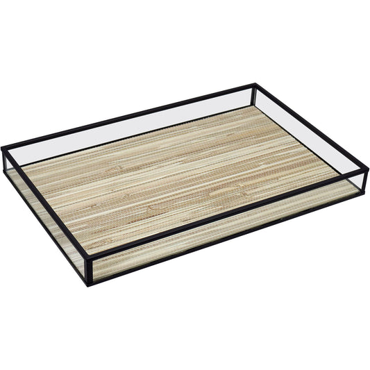 Bandeja Decorativa Home&Co Vidro Bege 30x20cm para Servir Bebidas