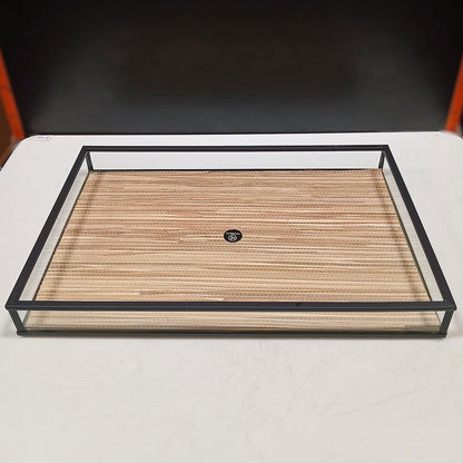Bandeja Decorativa Home&Co Vidro Bege 30x20cm para Servir Bebidas