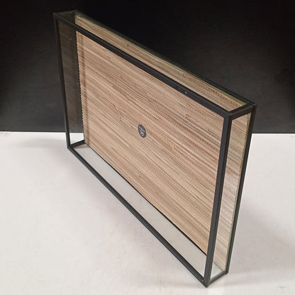 Bandeja Decorativa Home&Co Vidro Bege 30x20cm para Servir Bebidas