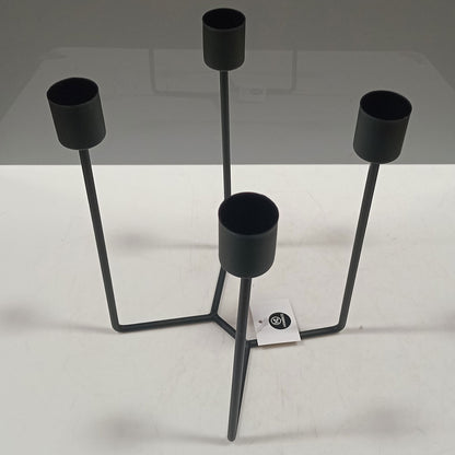 Castiçal Porta Velas Metal Preto Home&Co 20x13x13cm