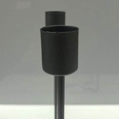 Castiçal Porta Velas Metal Preto Home&Co 20x13x13cm