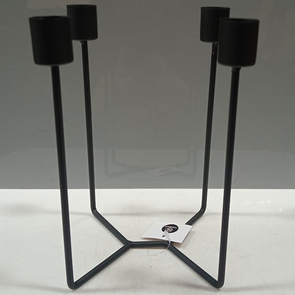 Castiçal Porta Velas Metal Preto Home&Co 20x13x13cm