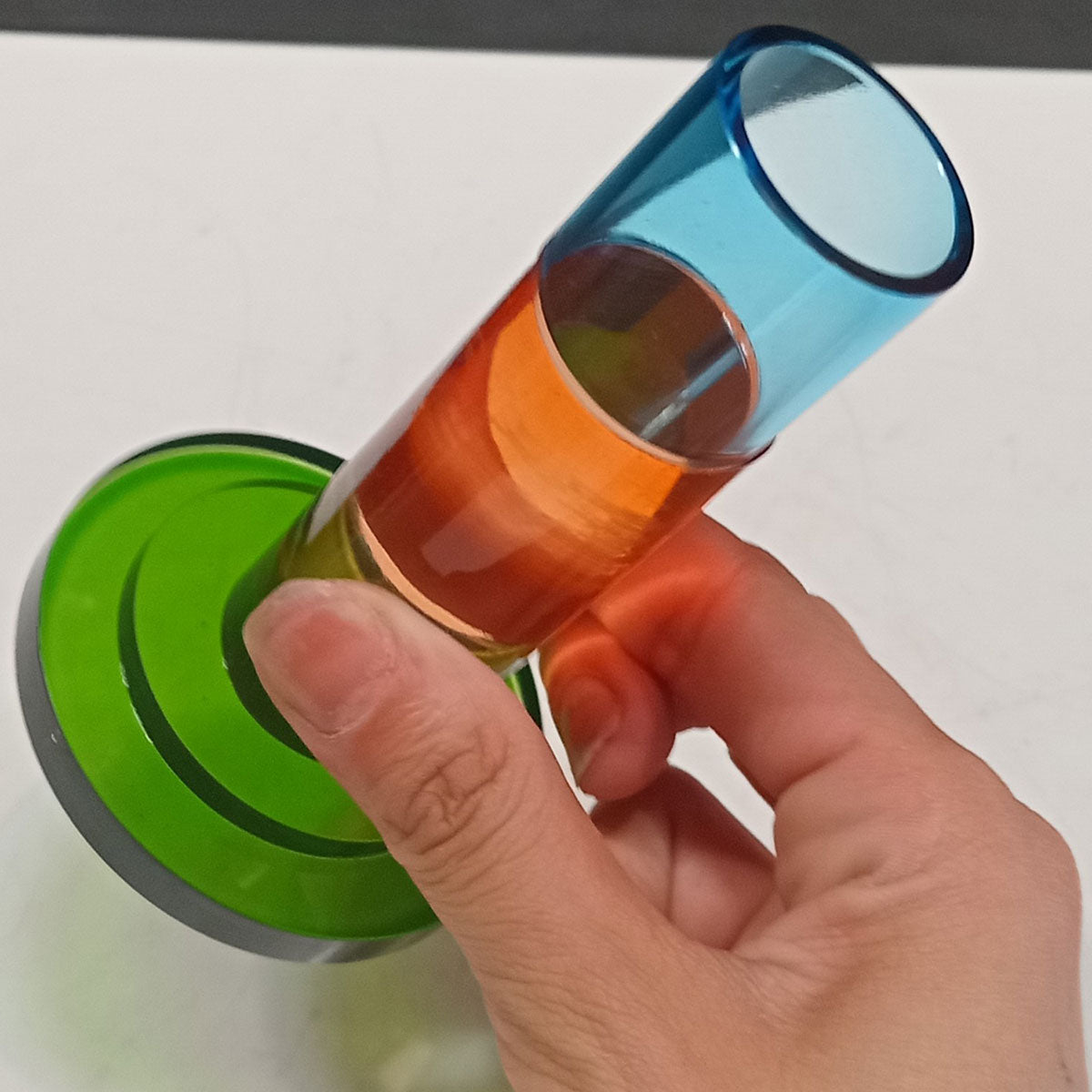 Castiçal Multicolorido Home&Co Eco Crystal Vidro 11x7cm