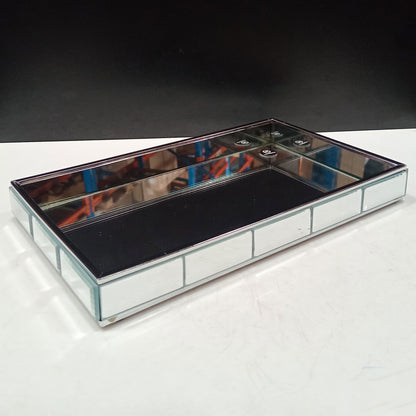 Bandeja Espelhada Home&Co em Vidro 3x25cm para Servir Bebidas e Petiscos