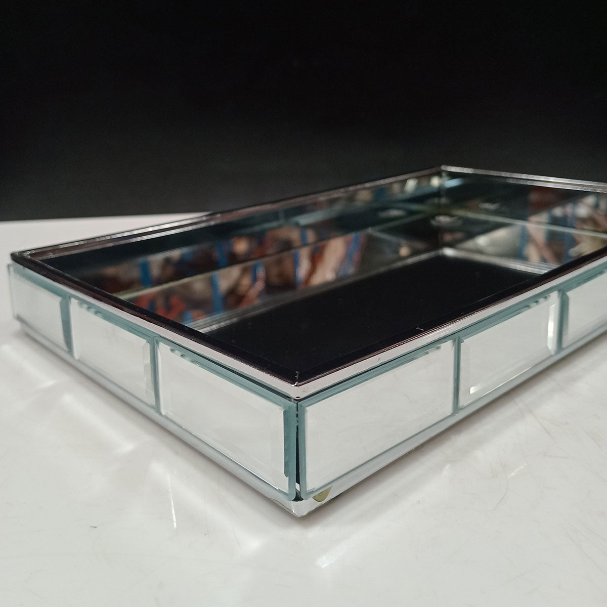 Bandeja Espelhada Home&Co em Vidro 3x25cm para Servir Bebidas e Petiscos