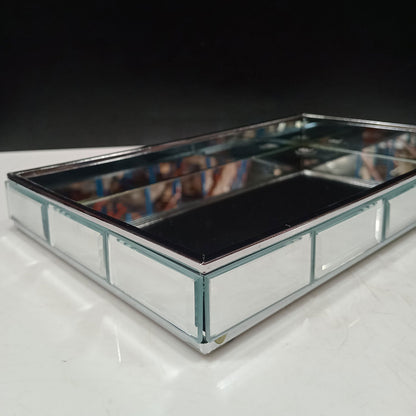 Bandeja Espelhada Home&Co em Vidro 3x25cm para Servir Bebidas e Petiscos