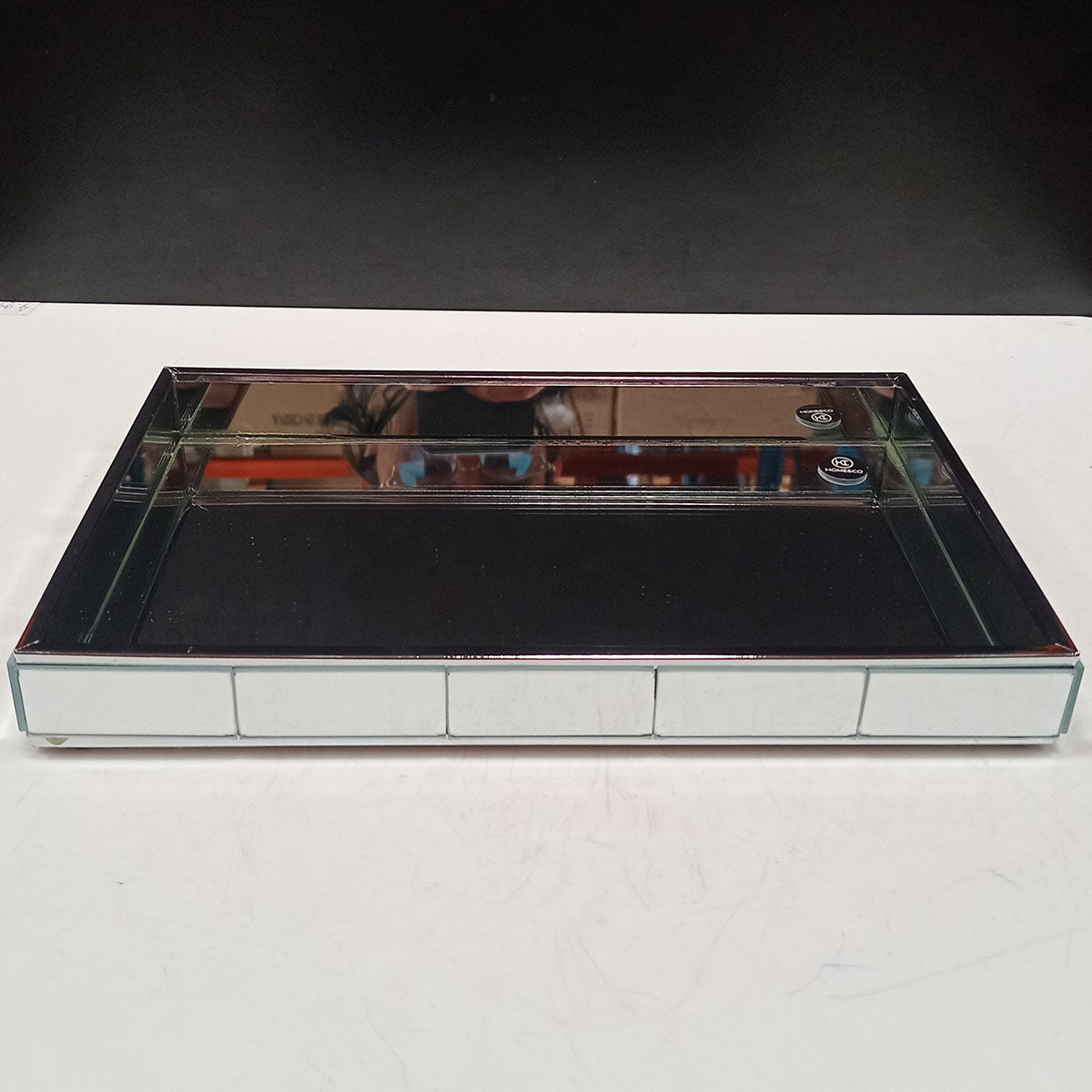 Bandeja Espelhada Home&Co em Vidro 3x25cm para Servir Bebidas e Petiscos