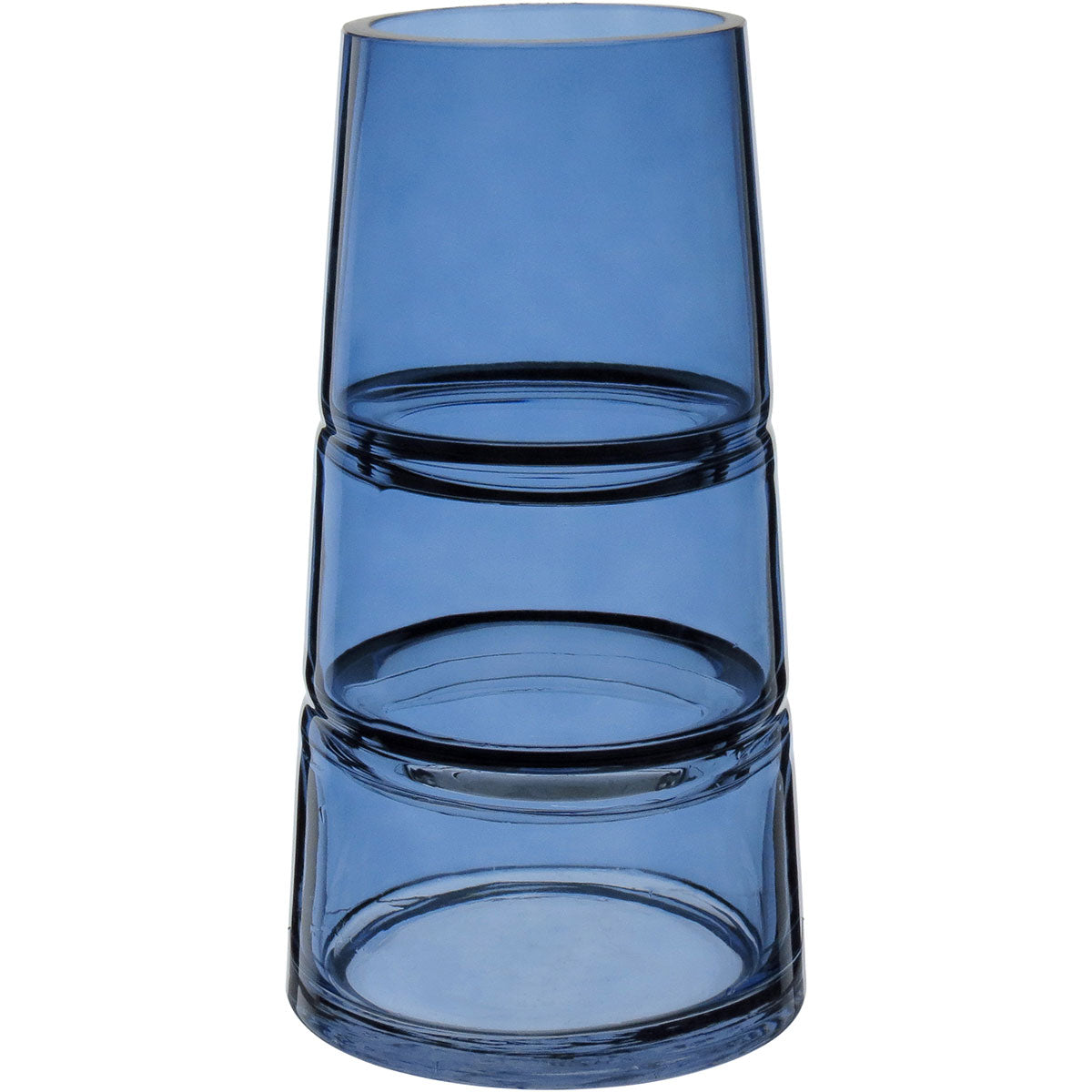 Vaso Decorativo Home&Co Vidro Azul 24x13cm para Flores e Folhagens