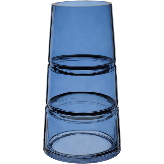 Vaso Decorativo Home&Co Vidro Azul 24x13cm para Flores e Folhagens