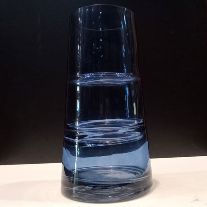Vaso Decorativo Home&Co Vidro Azul 24x13cm para Flores e Folhagens