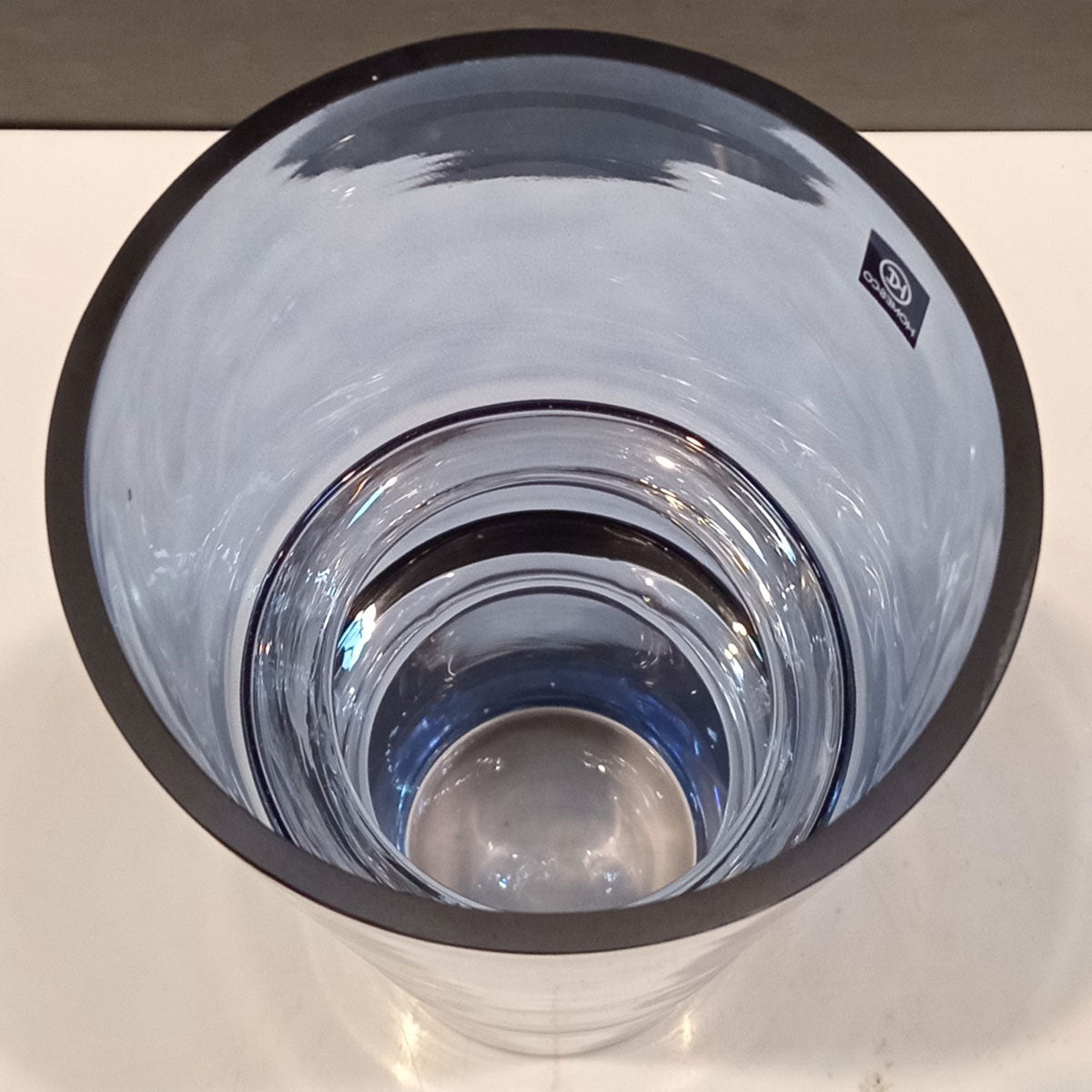 Vaso Decorativo Home&Co em Vidro Azul 28x14cm para Flores