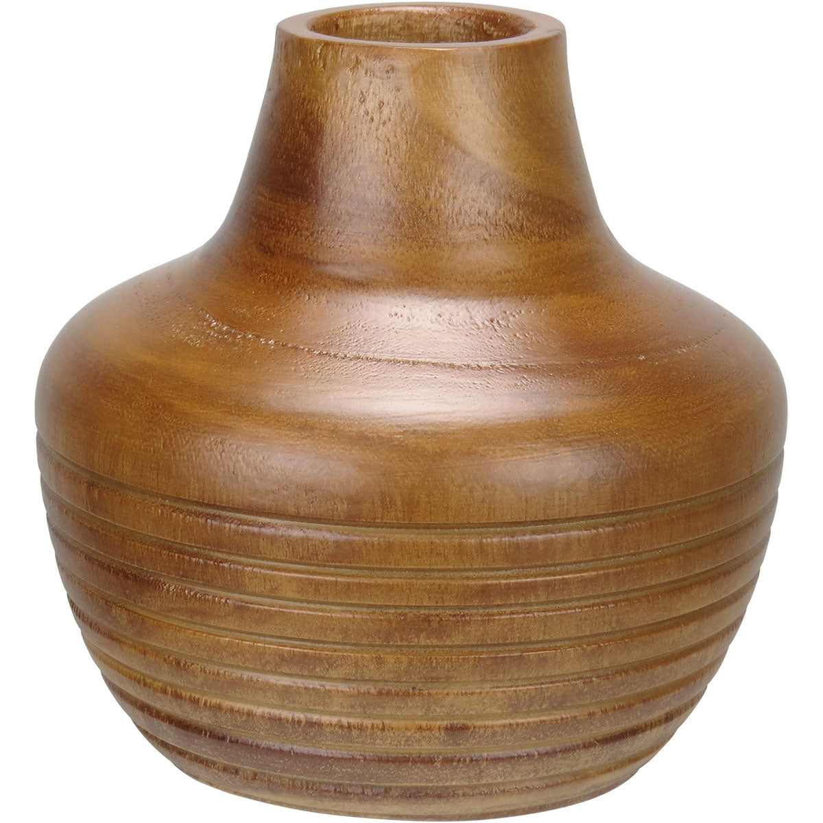 Vaso Decorativo de Madeira Natural Home&Co 15x15x16,4cm Marrom