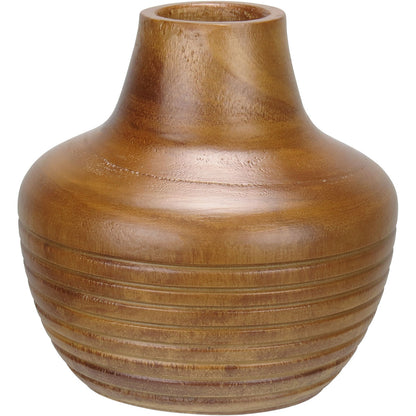 Vaso Decorativo de Madeira Natural Home&Co 15x15x16,4cm Marrom