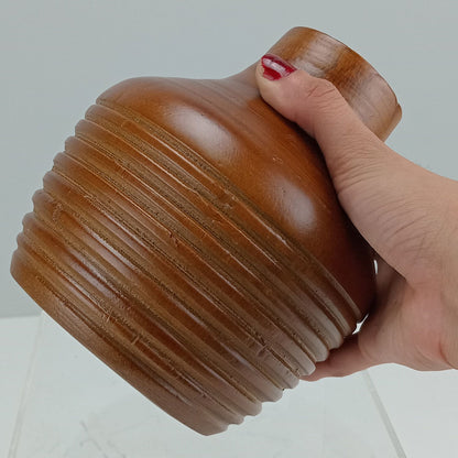 Vaso Decorativo de Madeira Natural Home&Co 15x15x16,4cm Marrom