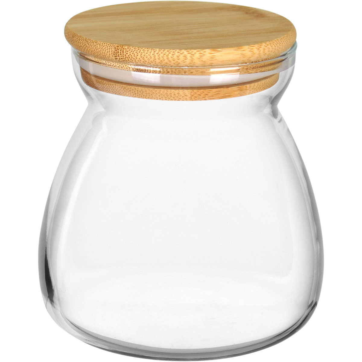 Pote de Armazenamento Home&Co 650ml Borossilicato Transparente com Tampa de Bambu