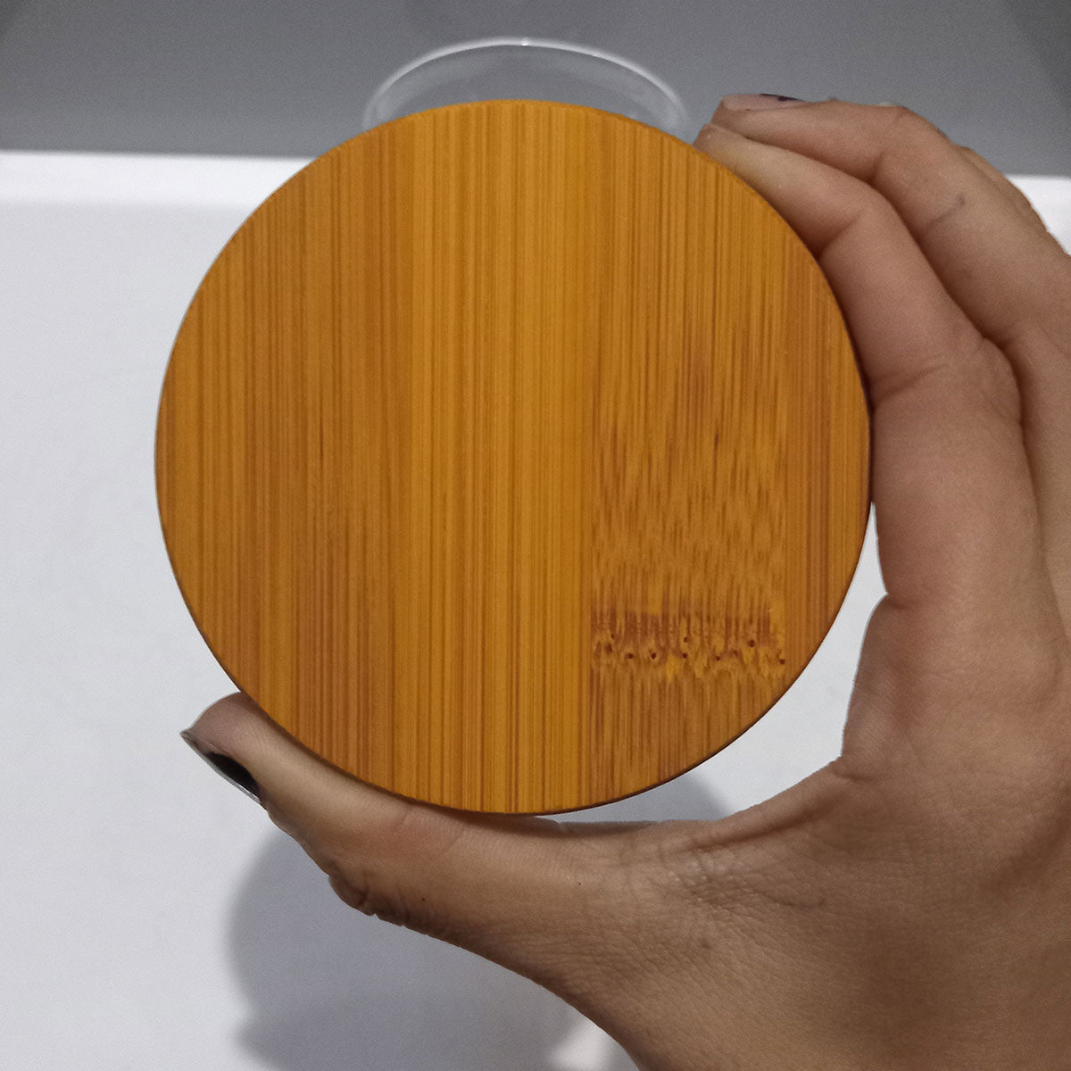 Pote de Armazenamento Home&Co 650ml Borossilicato Transparente com Tampa de Bambu