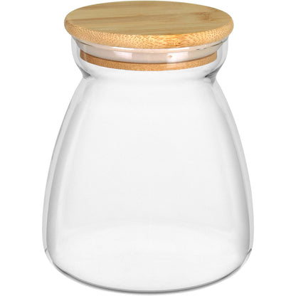 Pote de Armazenamento Home&Co 850ml Borossilicato com Tampa de Bambu Transparente