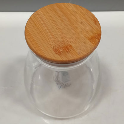 Pote de Armazenamento Home&Co 850ml Borossilicato com Tampa de Bambu Transparente