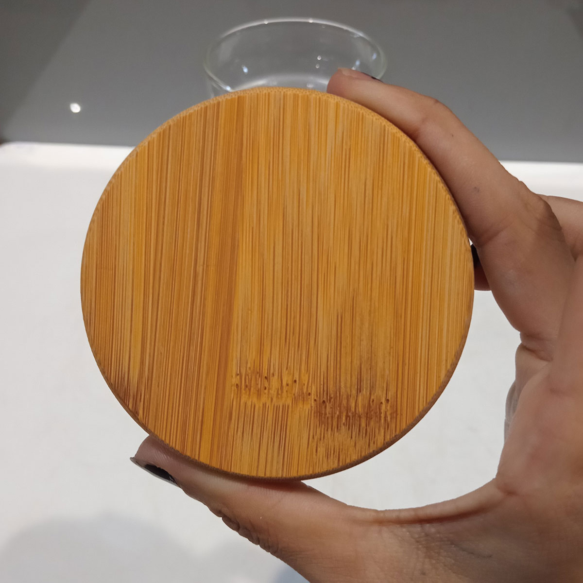 Pote de Vidro Borossilicato Home&Co 1,1L Transparente com Tampa de Bambu