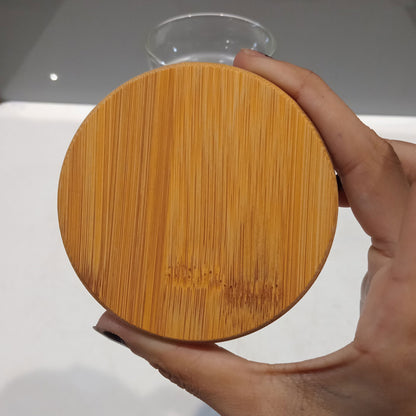 Pote de Vidro Borossilicato Home&Co 1,1L Transparente com Tampa de Bambu