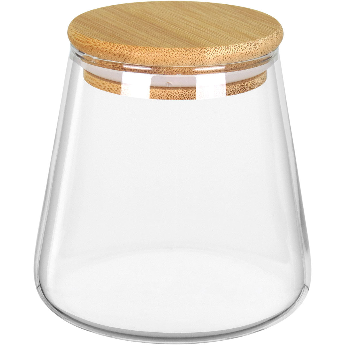 Pote de Armazenamento Home&Co 550ml Borossilicato Transparente com Tampa de Bambu