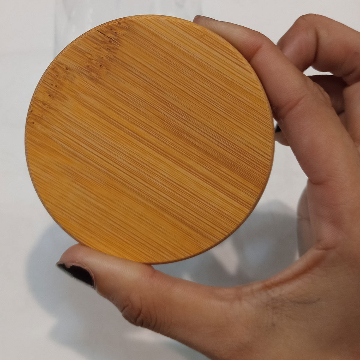 Pote de Armazenamento Home&Co 550ml Borossilicato Transparente com Tampa de Bambu