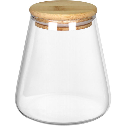 Pote de Armazenamento Home&Co 750ml Borossilicato Transparente com Tampa de Bambu