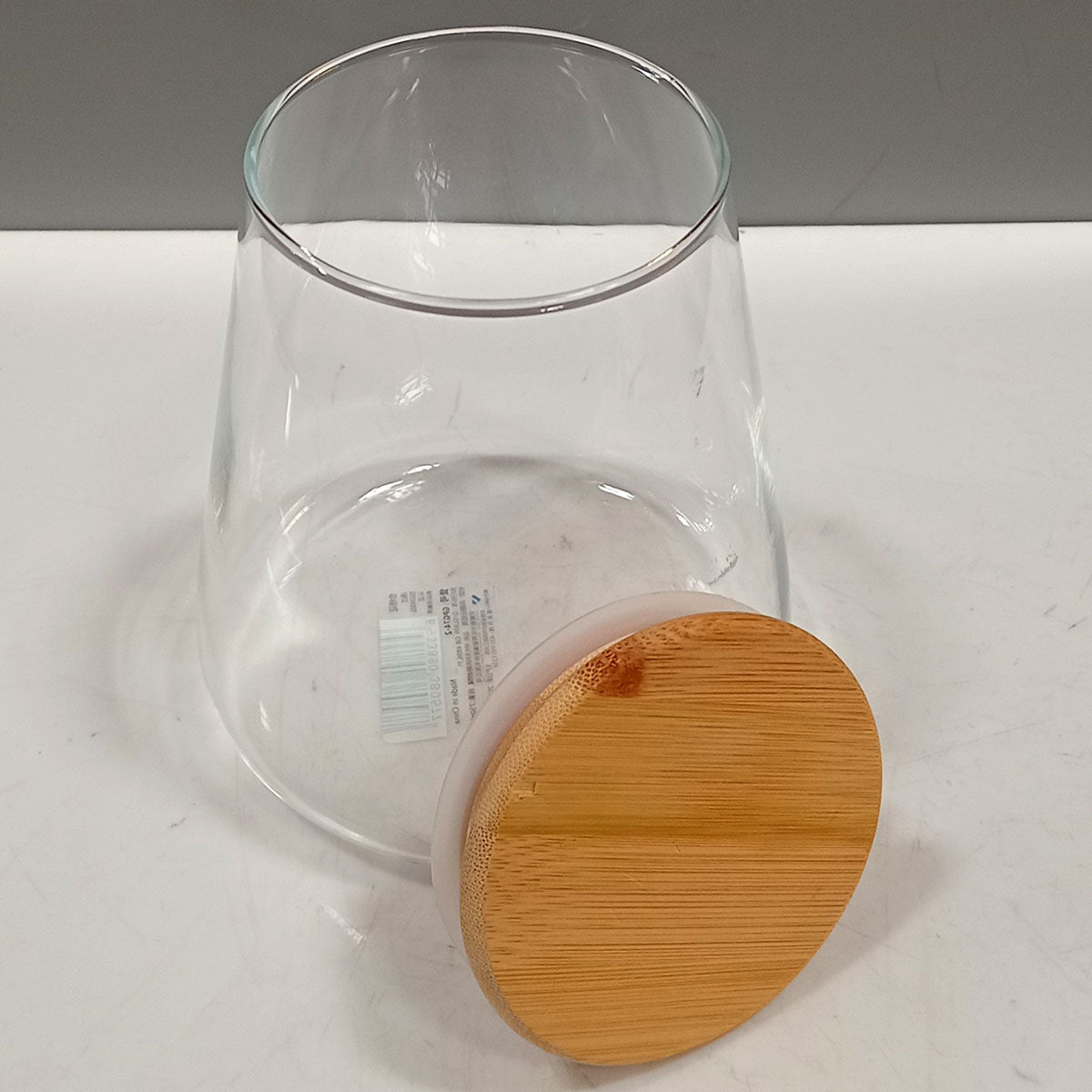 Pote de Armazenamento Home&Co 750ml Borossilicato Transparente com Tampa de Bambu
