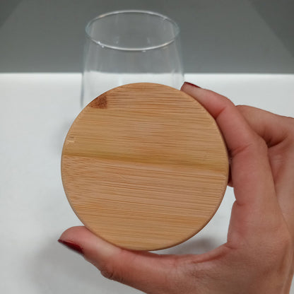 Pote de Armazenamento Home&Co 750ml Borossilicato Transparente com Tampa de Bambu