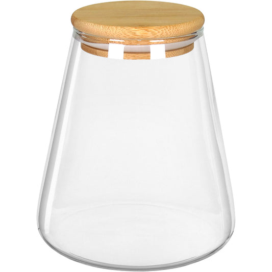 Pote de Armazenamento Home&Co 950ml Borossilicato com Tampa de Bambu Transparente