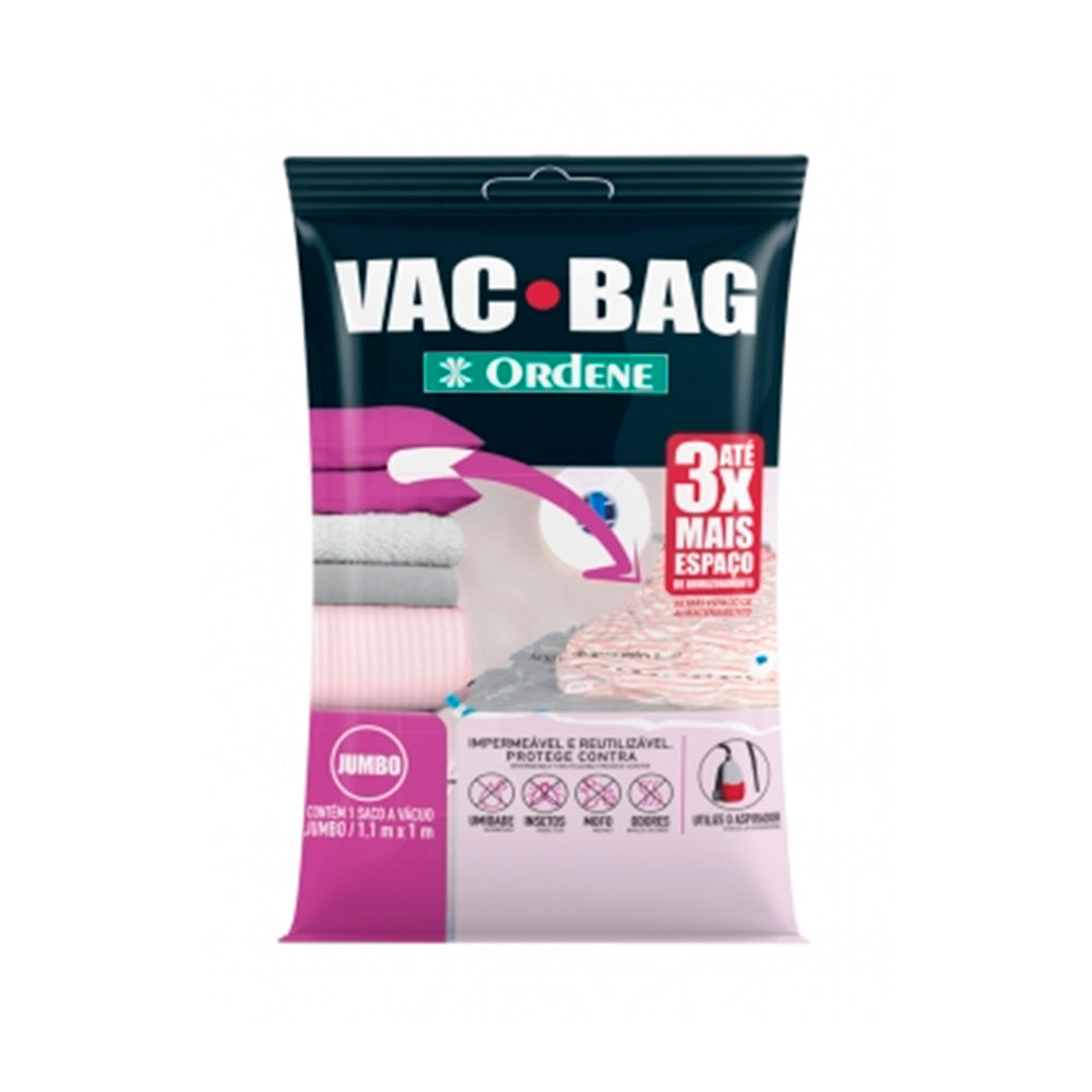 Saco a Vácuo Jumbo 100x110 cm Organizador Edredom e Roupas Ordene